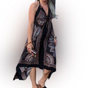 Flowy boho halter maxi dress